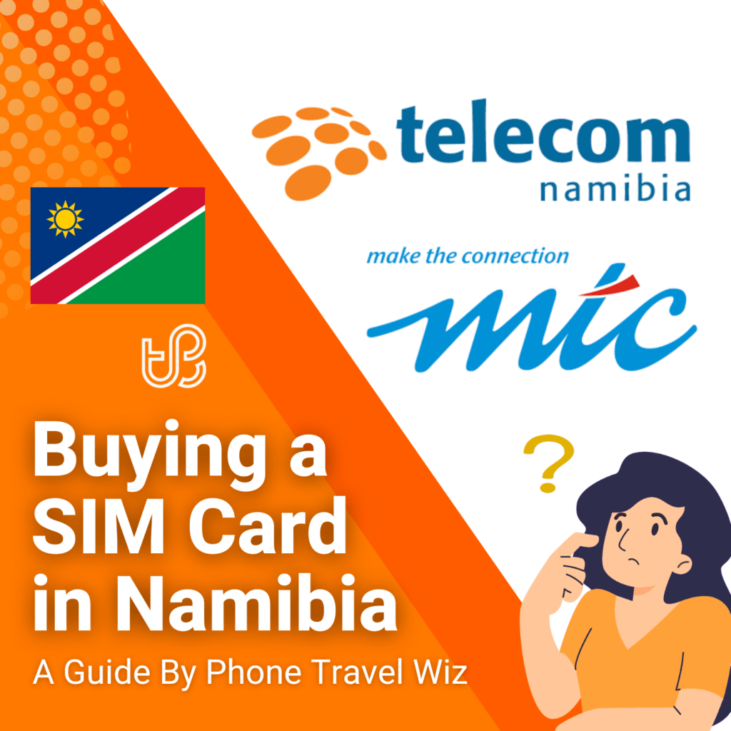 Buying a SIM Card in Namibia Guide (logos of Telecom Namibia & MTC)