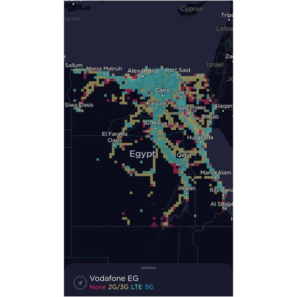 Vodafone Egypt Coverage Map