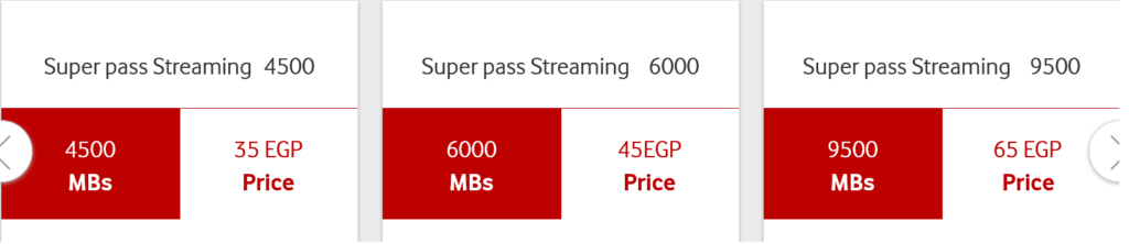 Vodafone Egypt Streaming Bundles Super Pass Bundles