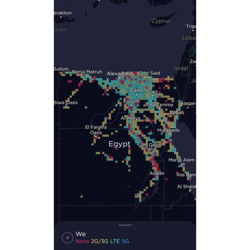 WE by Telecom Egypt Coverage Map