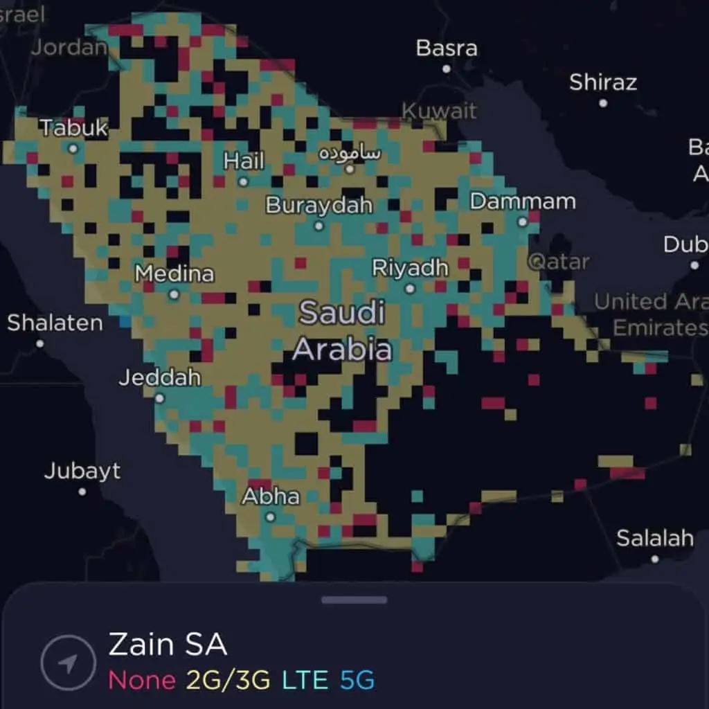 Zain KSA Coverage Map