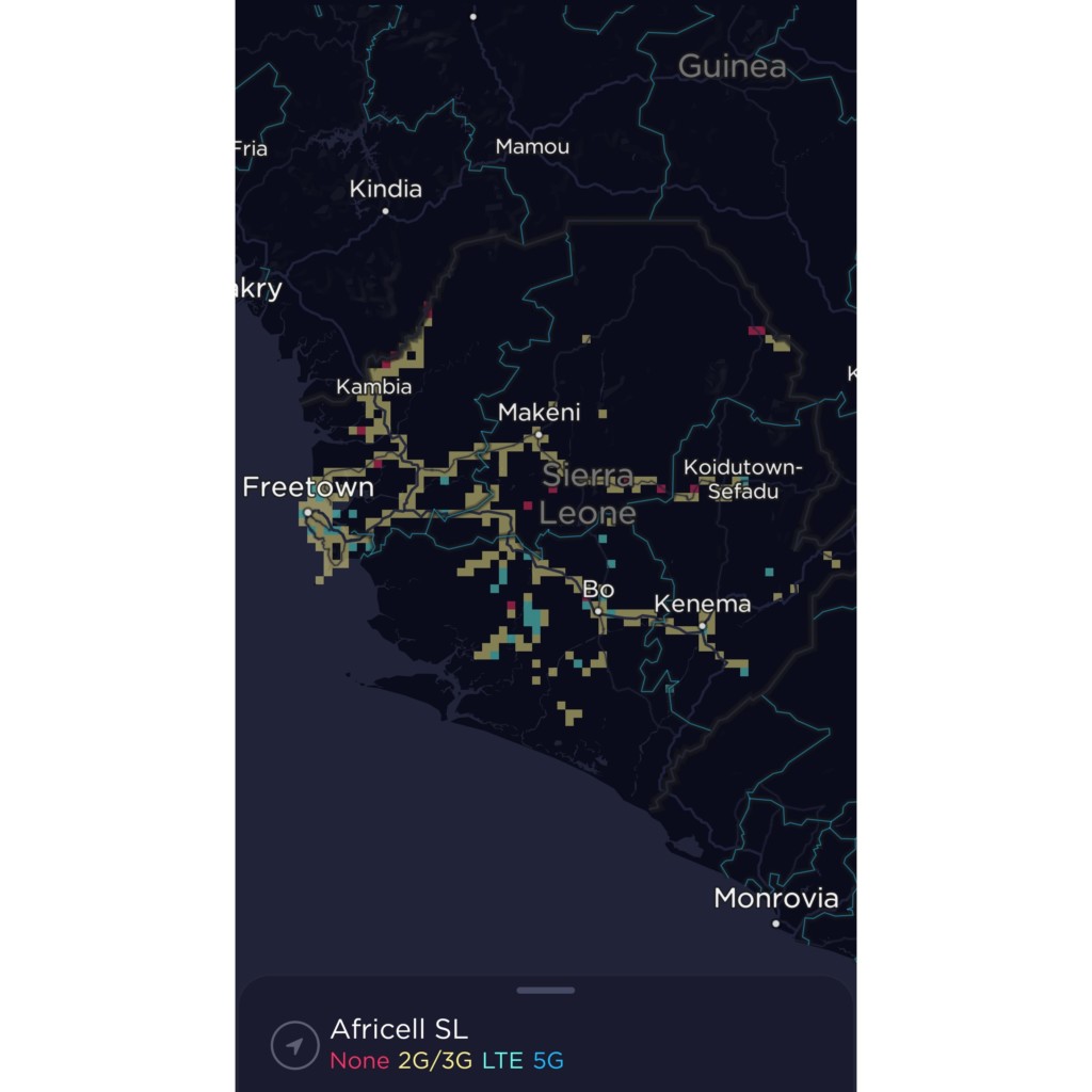 Africell Sierra Leone Coverage Map
