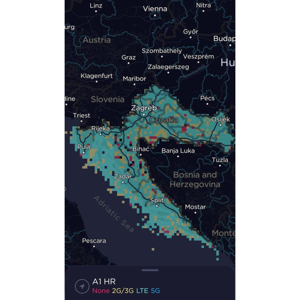 A1 Hrvatski Telekom Coverage Map