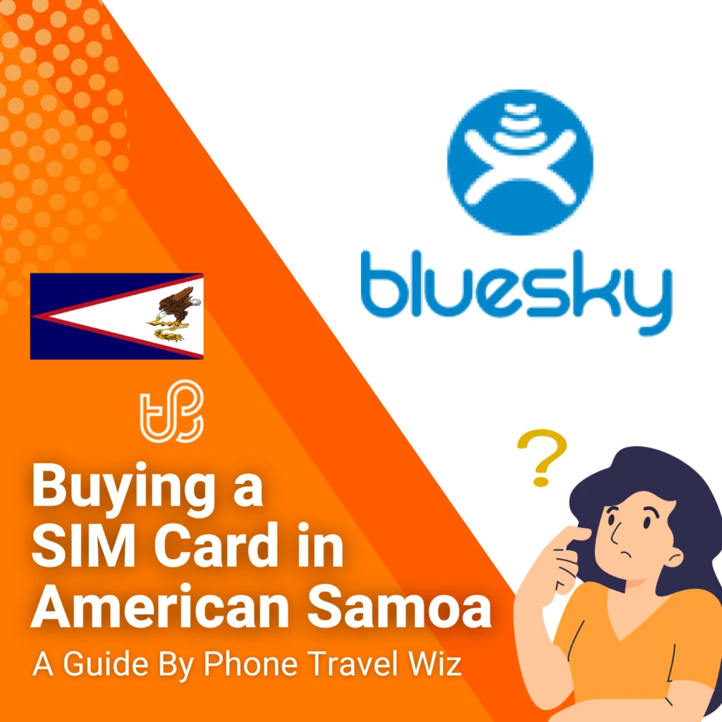 Buying a SIM Card in American Samoa Guide (logo of BlueSky)