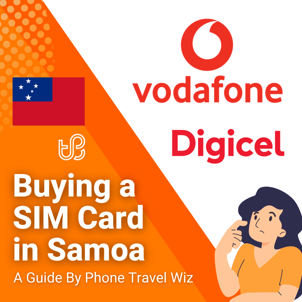 Buying a SIM Card in Samoa Guide (logos of Vodafone & Digicel)