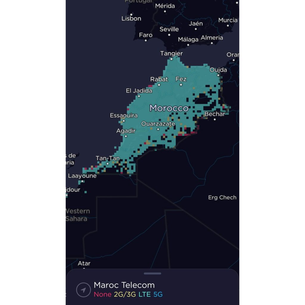 Maroc Telecom Coverage Map 2022