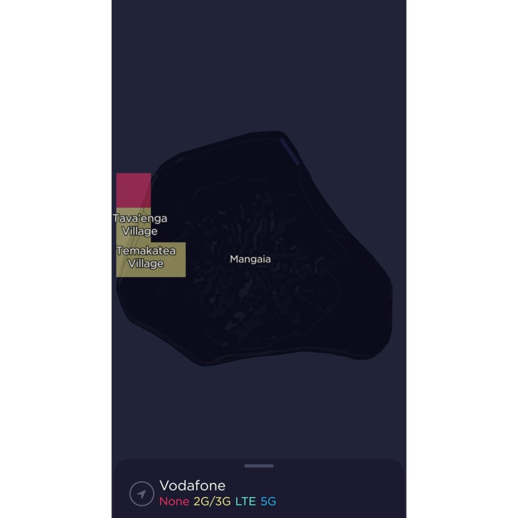 Vodafone Cook Islands Mangaia Coverage Map 2022