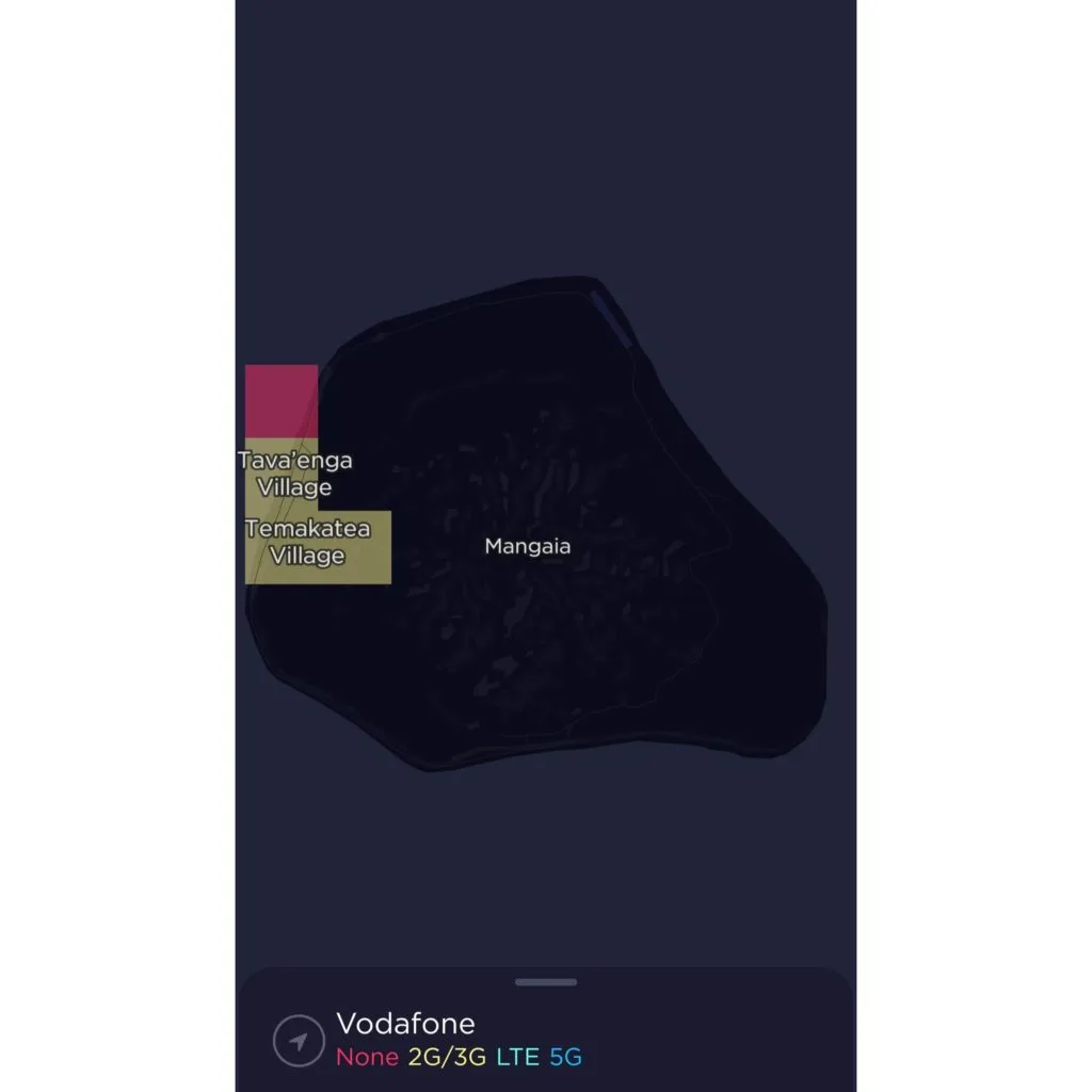 Vodafone Cook Islands Mangaia Coverage Map 2022