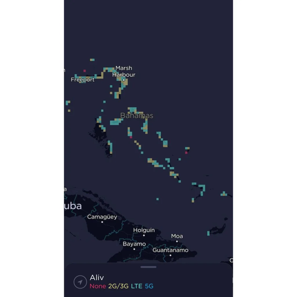 Aliv Bahamas Coverage Map