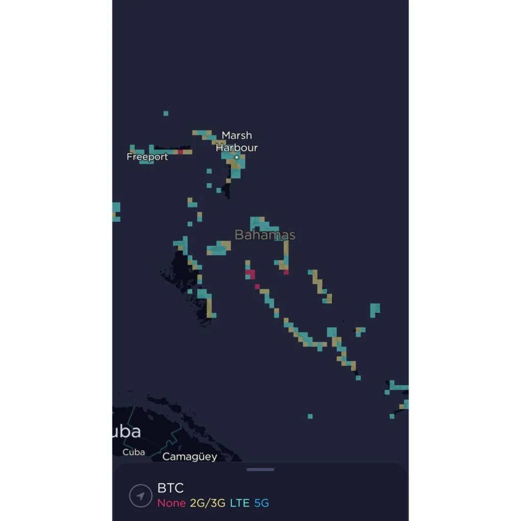 BTC Bahamas Coverage Map