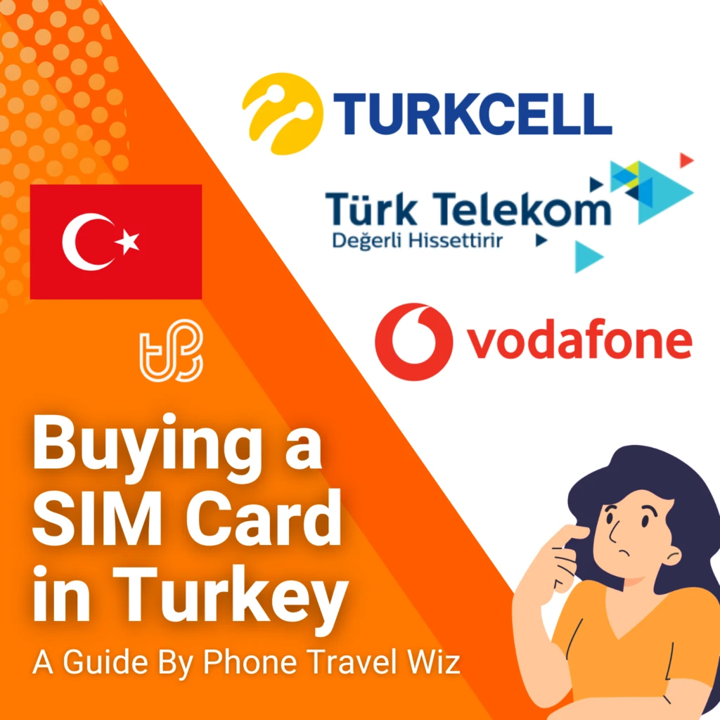 Buying a SIM Card in Turkey Guide (logos of Turkcell, Vodafone & Türk Telekom)