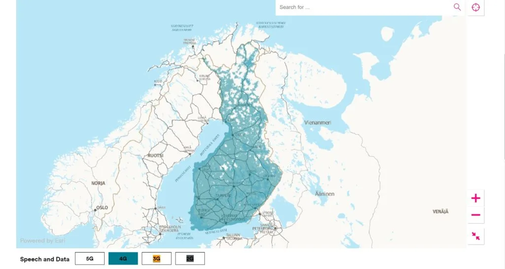 DNA Finland 4G LTE Coverage Map