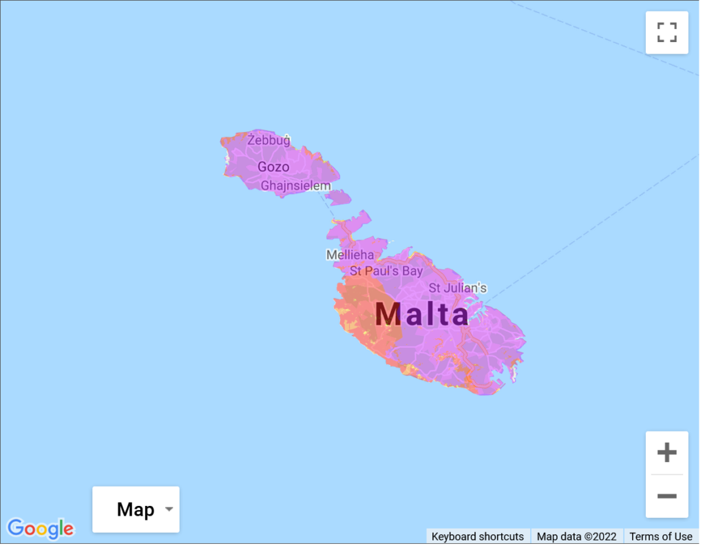 Epic Malta 4.5G LTE Coverage Map