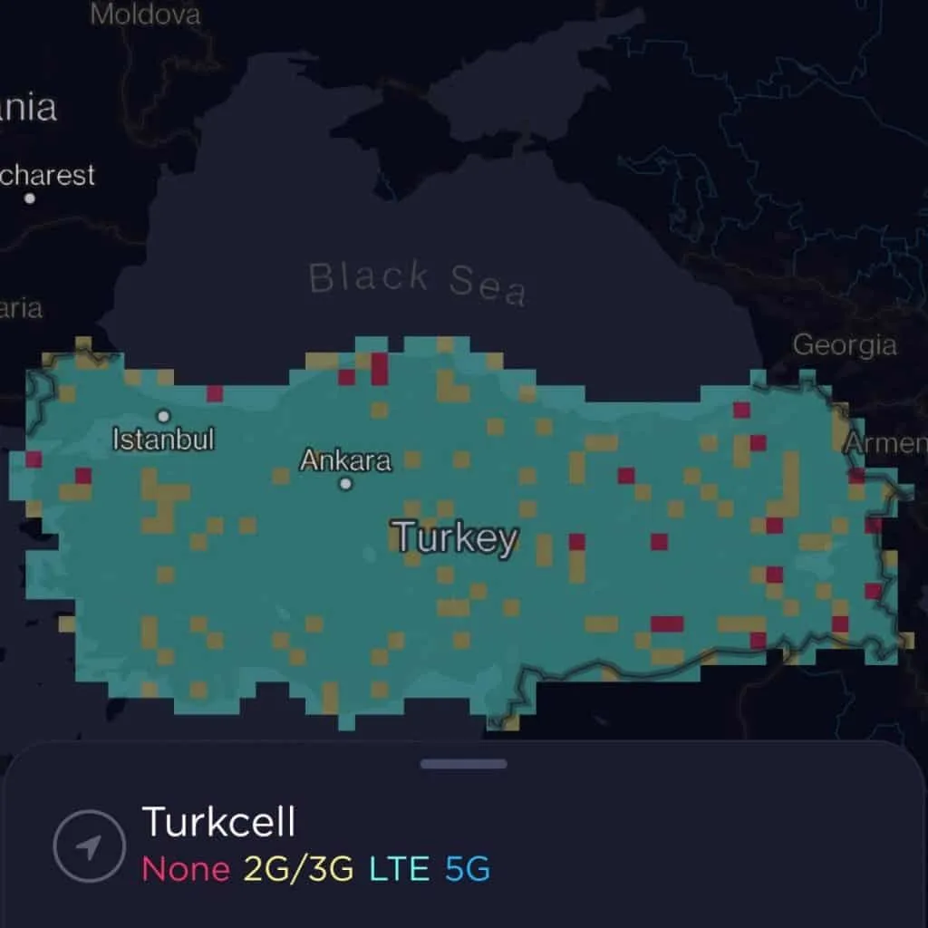 Turkcell Coverage Map