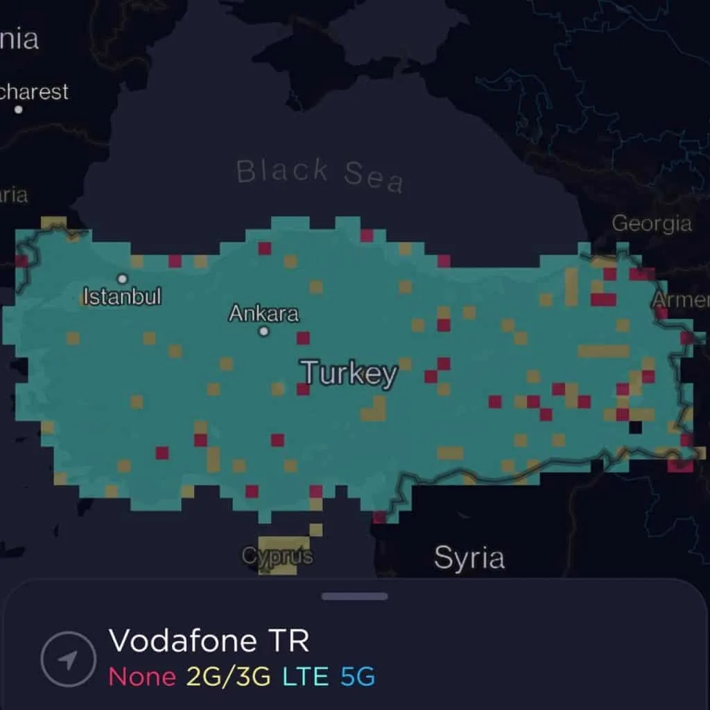 Vodafone Turkey Coverage Map