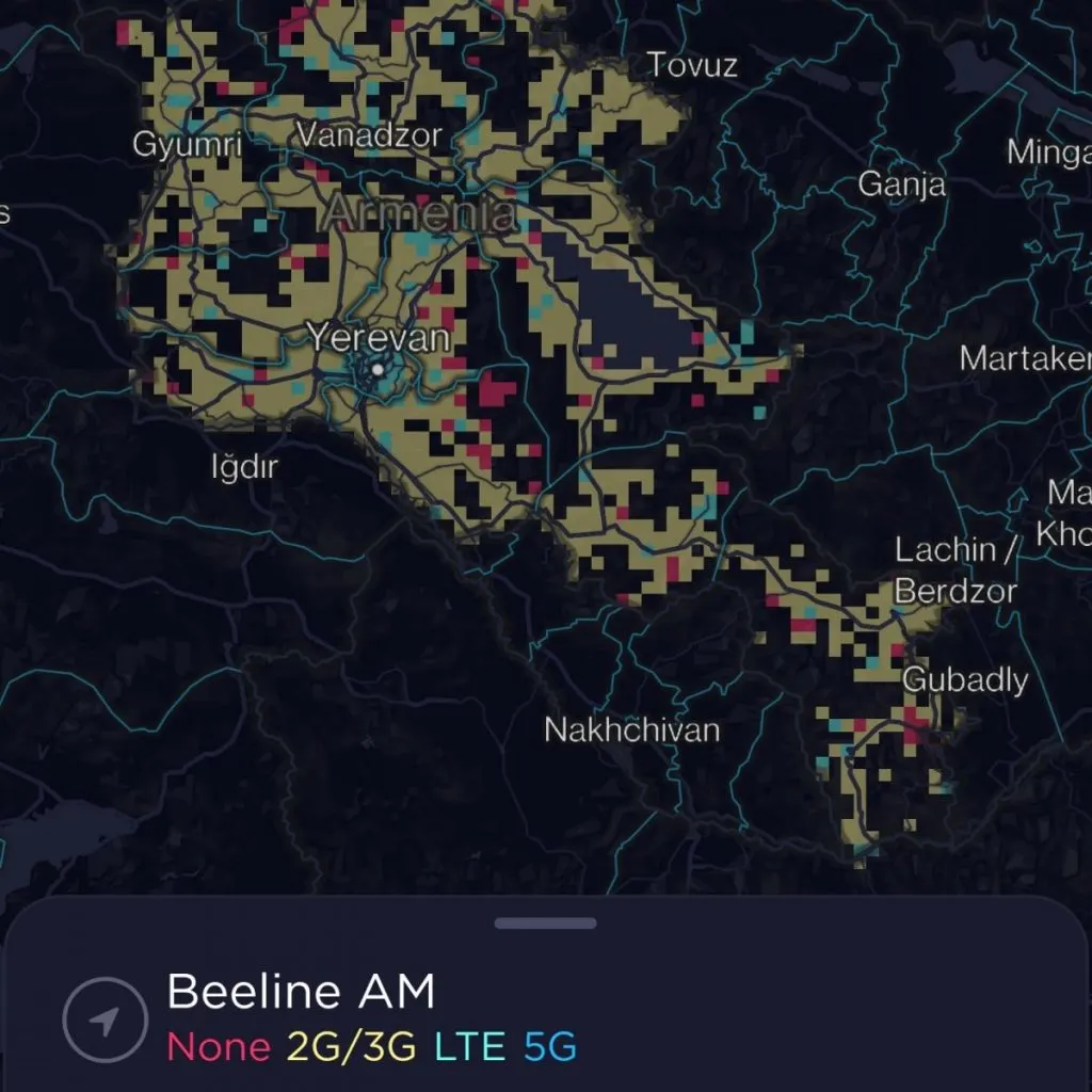 Beeline Armenia Coverage Map