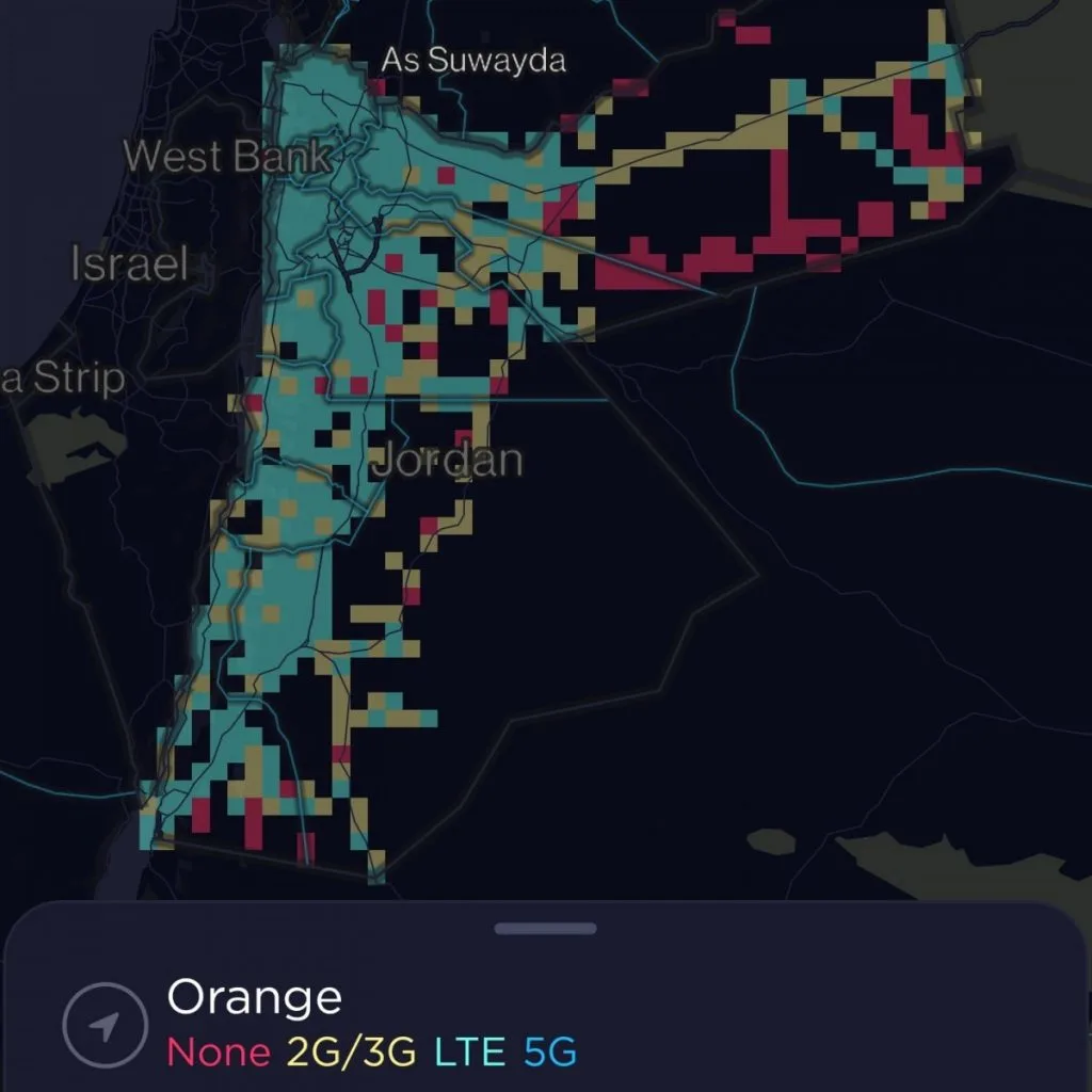 Orange Jordan Coverage Map