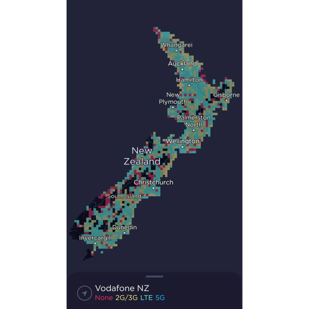 Vodafone New Zealand Coverage Map 2022
