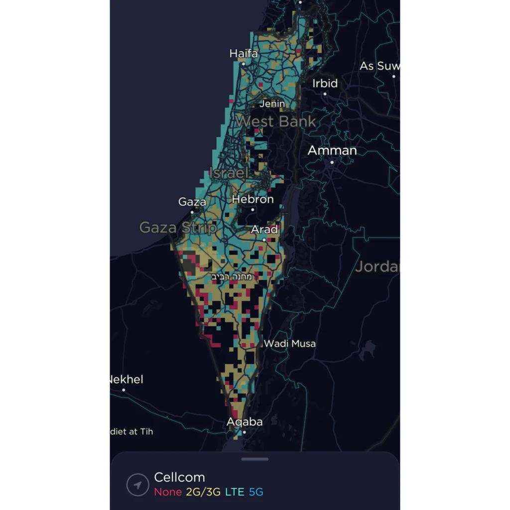 Cellcom Israel Coverage Map