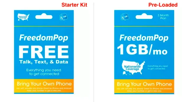 FreedomPop Types of SIM Cards
