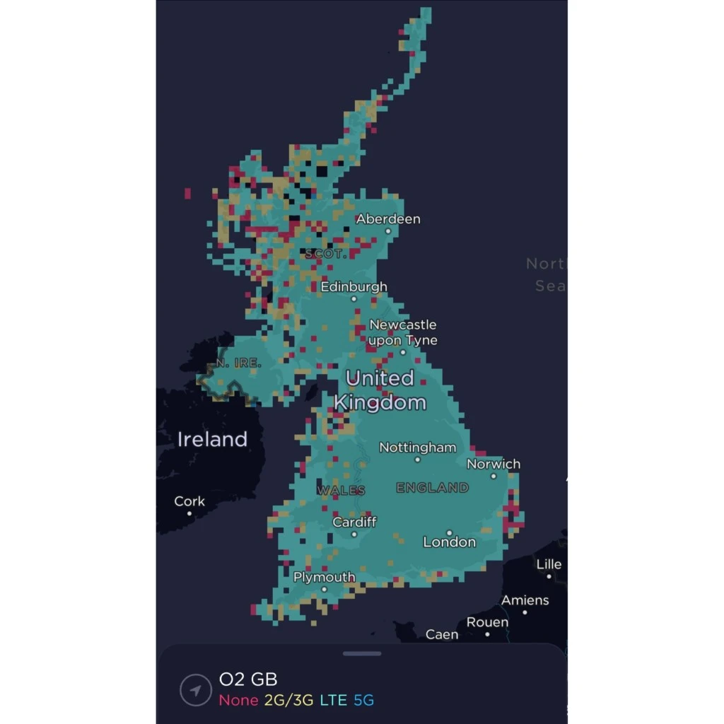 O2 United Kingdom Coverage Map