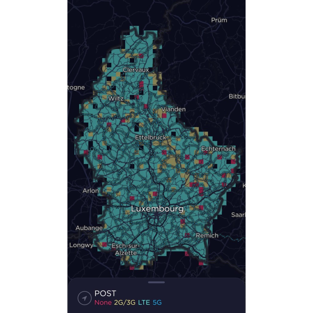 Post Telecom Luxembourg Coverage Map