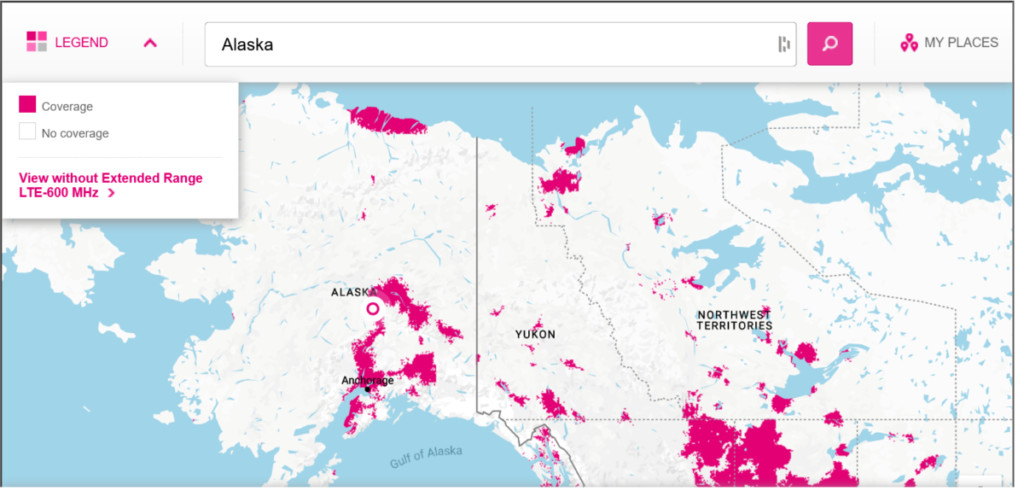 T-Mobile USA Alaska Coverage Map