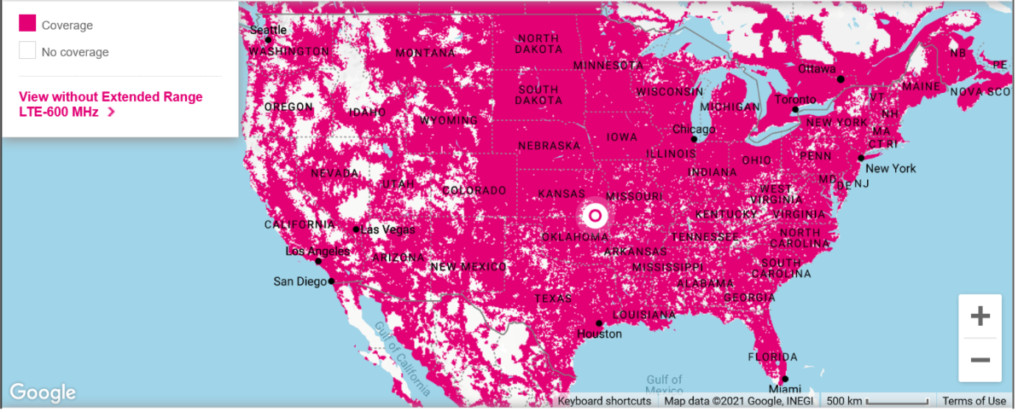 T-Mobile USA Coverage Map