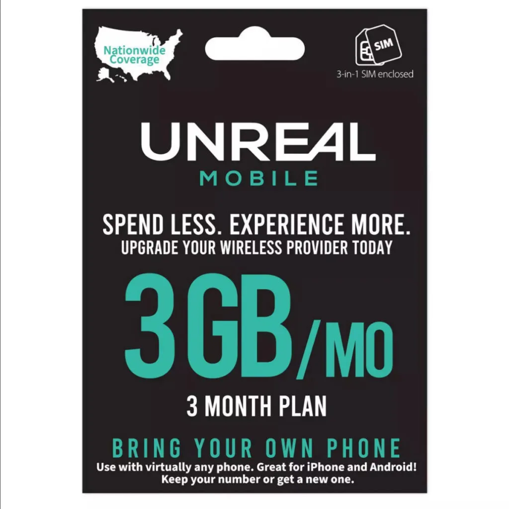 UNREAL Mobile Top Up Card