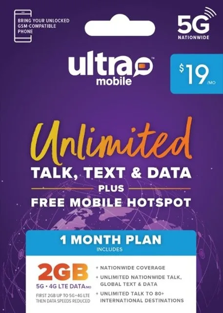 Ultra Mobile Top Up Card