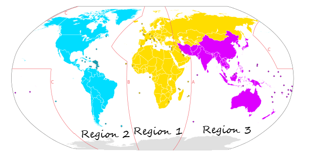 ITU Regions Map