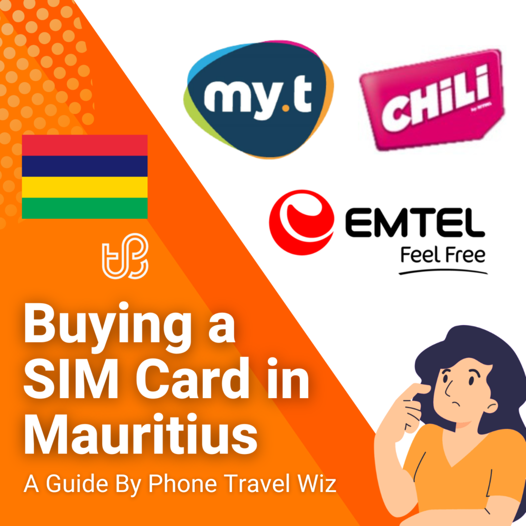 Buying a SIM Card in Mauritius Guide (logos of my.t, Emtel & CHiLi)