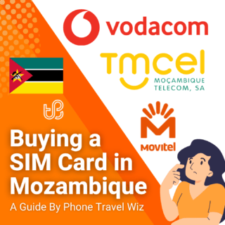 Buying a SIM Card in Mozambique Guide (logos of Vodacom, Movitel & Tmcel)