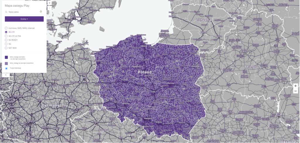 Play Poland 4G/LTE Coverage Map
