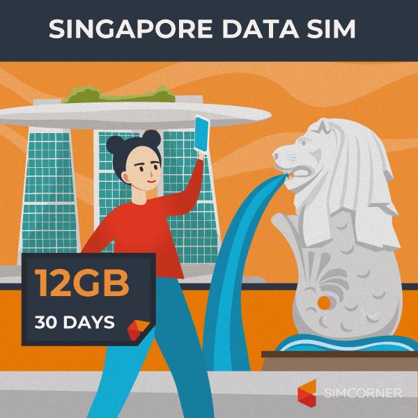 Singapore Travel SIM Card (12 GB for 30 days) SimCorner
