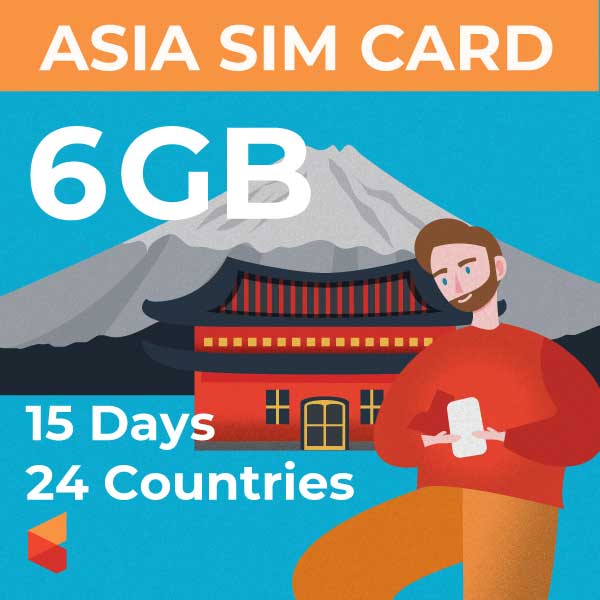 Asia Travel SIM Card (6 GB for 15 days) SimCorner