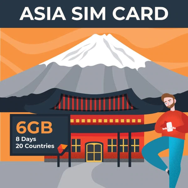 Asia Travel SIM Card (6 GB for 8 days) SimCorner