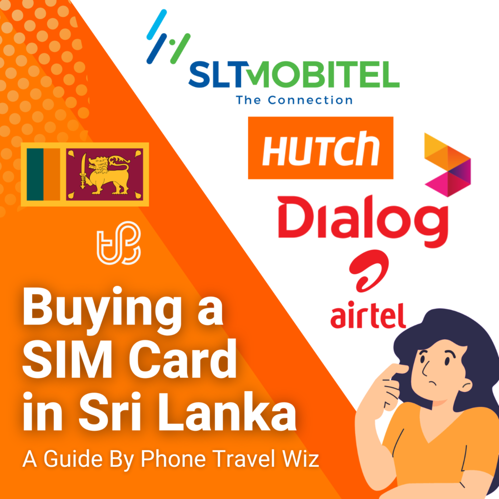 Buying a SIM Card in Sri Lanka Guide (logos of Dialog, Hutch, Airtel & SLTMobitel)