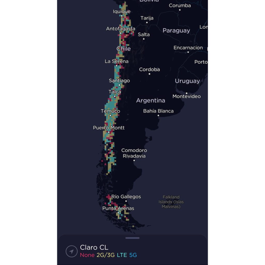 Claro Chile Coverage Map