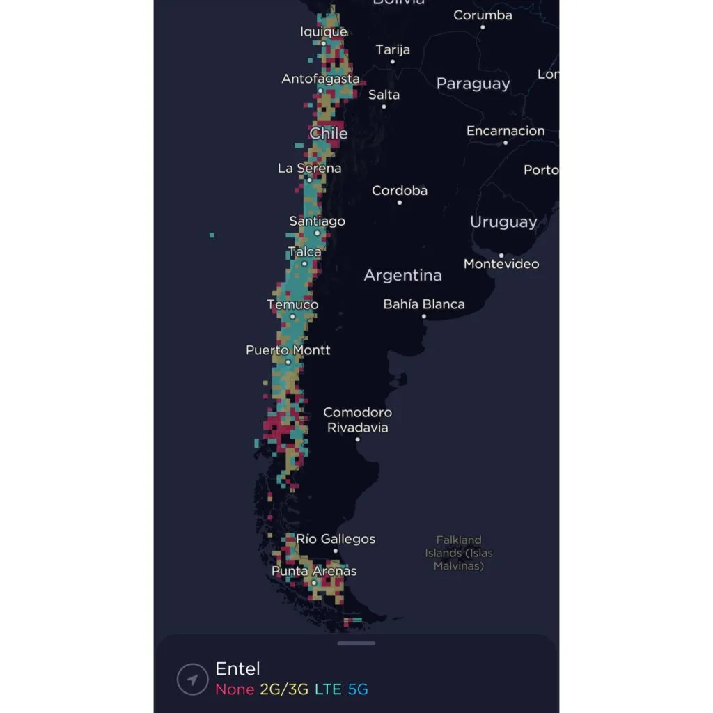 Entel Chile Coverage Map