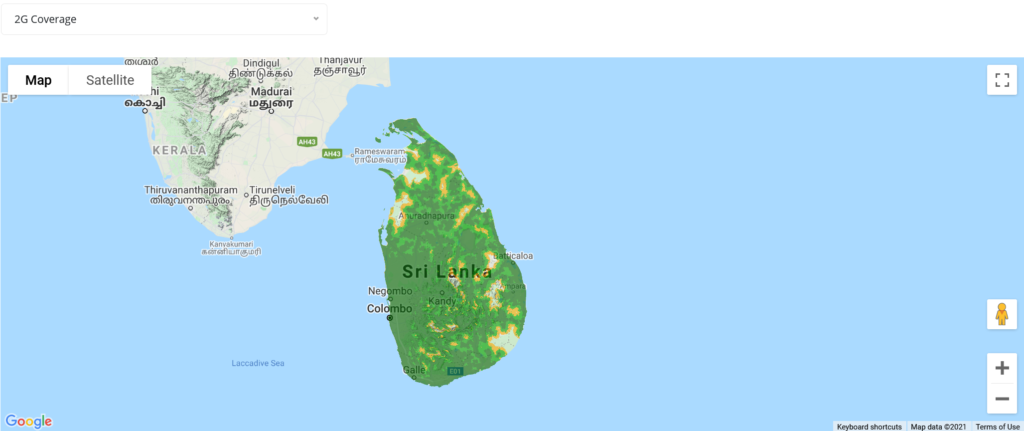 Hutch Sri Lanka 2G Coverage Map