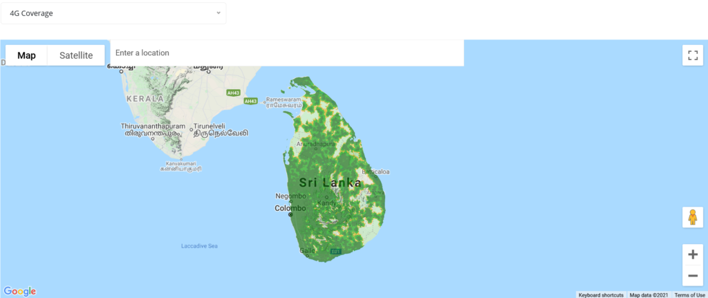 Hutch Sri Lanka 4G LTE Coverage Map