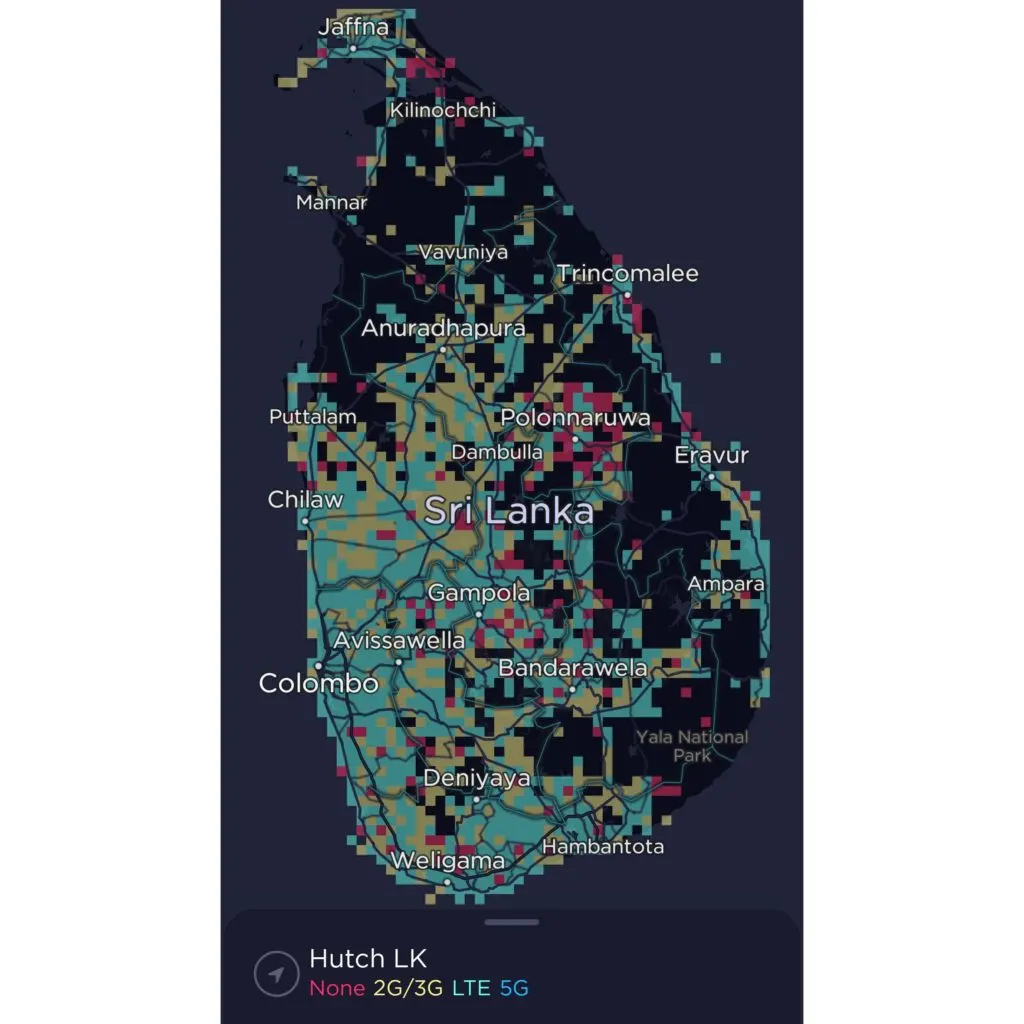 Hutch Sri Lanka Coverage Map