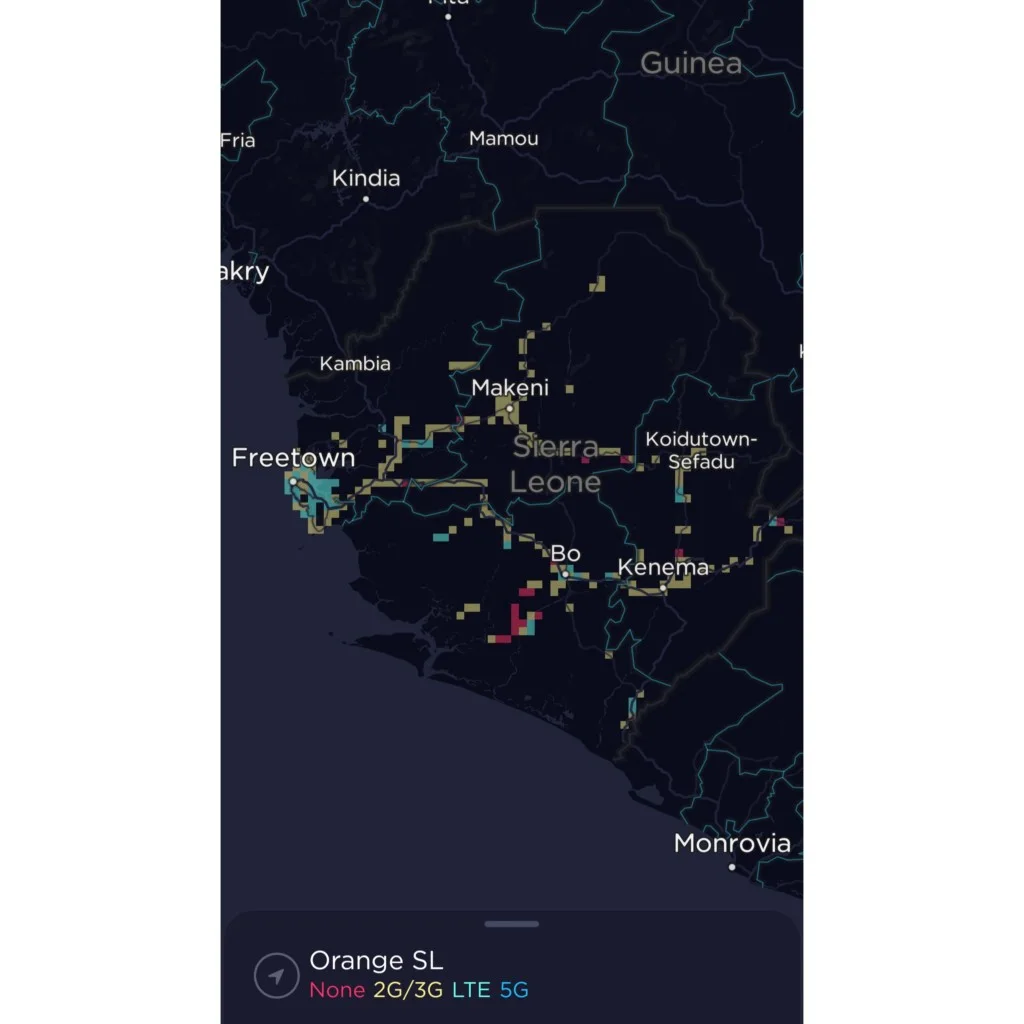 Orange Sierra Leone Coverage Map