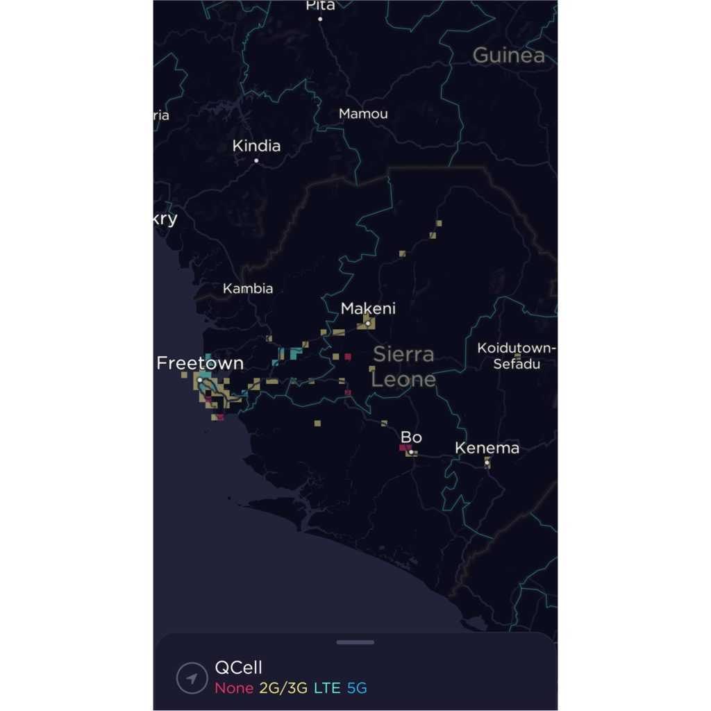 QCell Sierra Leone Coverage Map