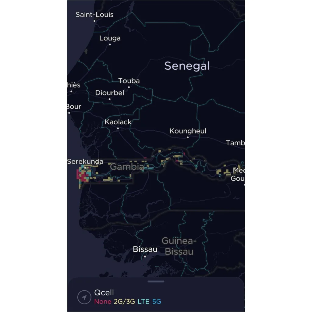 QCell The Gambia Coverage Map