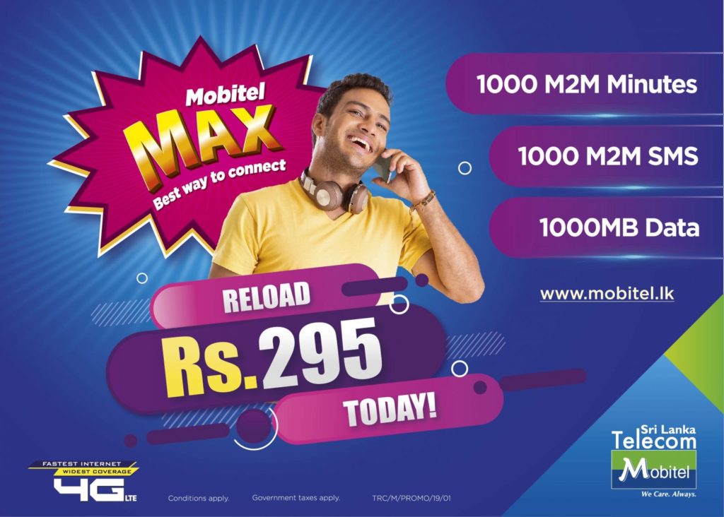 SLT Mobitel Sri Lanka Mobitel Max 30 Day Plan Banner