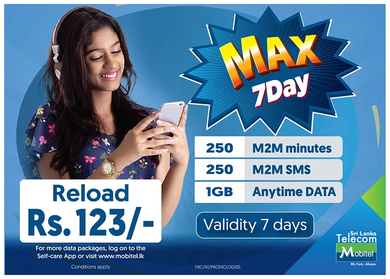 SLT Mobitel Sri Lanka Mobitel Max 7 Day Plan Banner