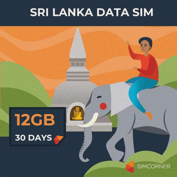 Sri Lanka Travel SIM Card (12 GB for 30 days) SimCorner
