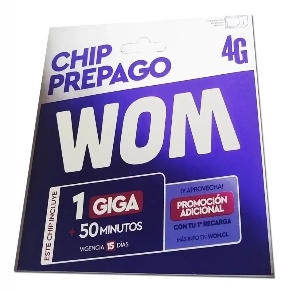 WOM Chile Chip Prepago SIM Card